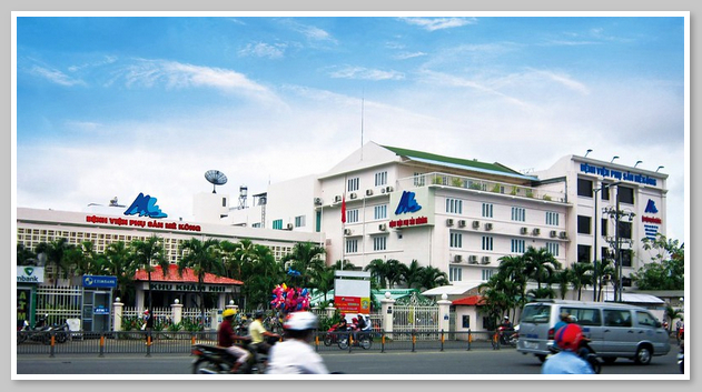 Hình ảnh Bệnh viện Phụ Sản Mekong rộng lớn và hiện đại nằm ở ngay trục đường chính của TPHCM 