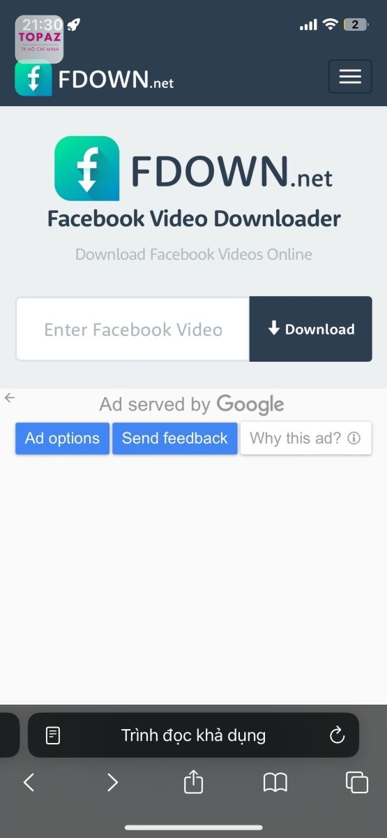 Tải video Facebook về iPhone bằng Fdown