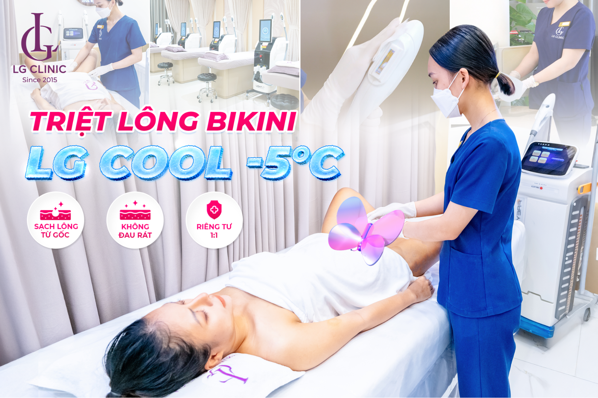 LG Cool là công nghệ triệt lông đầu lạnh đang được ứng dụng tại LG Clinic
